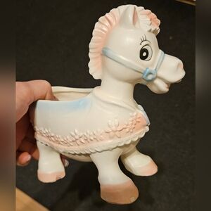 Rare Vtg Inarco Japan Baby Pony Horse Ceramic Planter Nursery E-4311